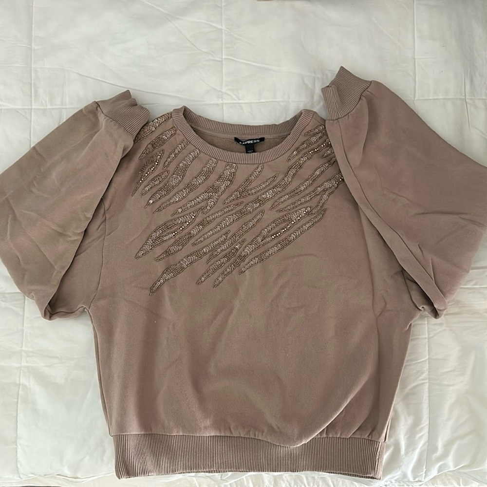 Express embellished sweatshirt, and sweatpants set